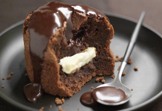 Fondants aux chocolats noir et blanc